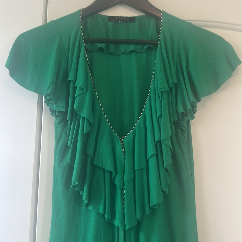 Boutique Green Ruffled Dress - Picture 3 of 4